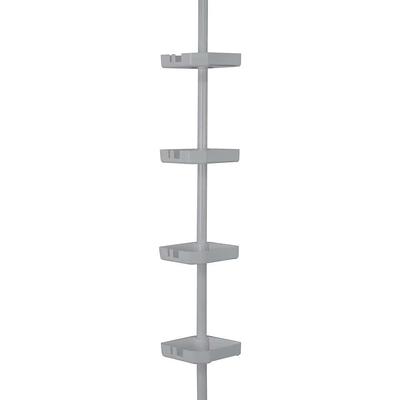 Zenna Home 4-Tier Satin Nickel Finish Tension Corner Pole Caddy, Grey -  Yahoo Shopping