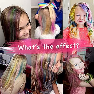 TALLSOCNE Hair Chalk for Kids, 6 Colors Temporary Hair Chalk for Girls with  Dark Hair Blonde Hair Washable Non-Sticky, Vibrant Temporary Hair Color,  Gift for Kids Aged 4 5 6 7 8 9 10+