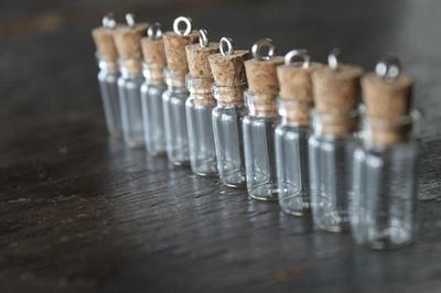 15 Pack Small Glass Bottles with Cork Stoppers - 1.7 oz (50ml