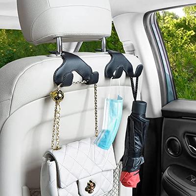 AXELECT Car Bag Hook, 2 in 1 Car Purse Hanger Headrest Hook for Clothes Hat  Handbag Water Bottle Grocery Bags Backpack, Metal Seat Hook Covered by  Leather, 1 Pack - Yahoo Shopping