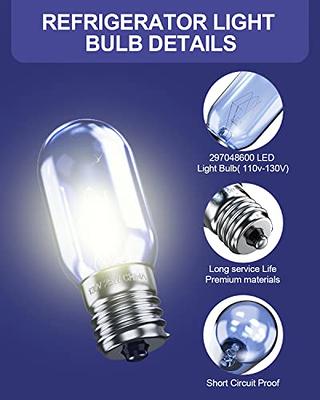 AMI PARTS Refrigerator Light Bulb T8 297048600 241552802 Replacement  Refrigerator 40W Light Bulb Compatible with Whirl-Pool Kenm-ore Light Bulb