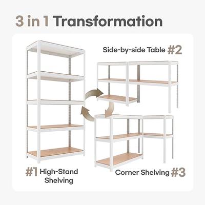 HOMEDANT HOUSE Reversible 5-Tier Adjustable Storage Shelving Unit Heavy  Duty Organizing Shelf Metal Utility Rack Shelves for Kitchen, Pantry,  Closet, Garage, Office, 36.2″ W x 16.5″ D x 71.3″ H, 3Pack –