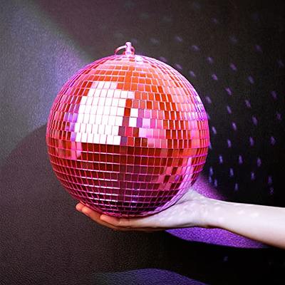 Mirror Ball for Disco DJ Club Party Wedding Home Decor, Muscab 8 Inch Disco  Ball with Hanging Ring, Pink - Yahoo Shopping