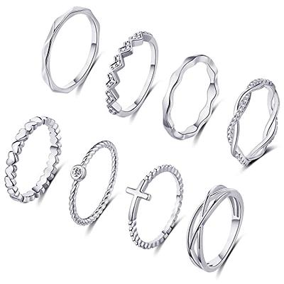 GRAEEN Knuckle Rings Index Finger Rings Stacking Stackable Ring Sets  Halloween Ring Jewelry for Women and Girls