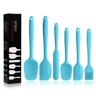 BINHAI Silicone Spatula Set - Blue 6 Piece Non - Stick Rubber