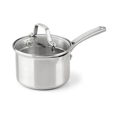 Vigor SS1 Series 4 Qt. Stainless Steel Sauce Pan with Aluminum-Clad Bottom  and Cover