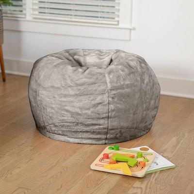 Sherpa Bean Bag Chair Cover + Insert, Large, Charcoal/Black - Yahoo Shopping