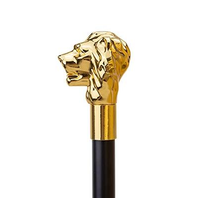 Gold Lion Head with Mustache Fashion Walking Stick Decorative Cospaly  Vintage Party Fashionable Walking Cane Crosier 93cm - Yahoo Shopping