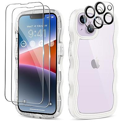 Anuck for iPhone 15 Pro Case Wavy Edge Clear Back Design, Anti-Slip Grip  Cute Wave Curly Frame Shape Shockproof Soft TPU & Hard Bumper Protective