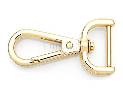 CRAFTMEMORE 2pcs Detachable Snap Hook Swivel Clasp w/Screw Bar VT493 Bag Strap Hardware Replacement (5/8 inch, Brushed Brass)