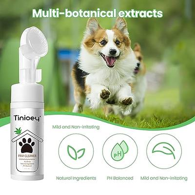Tinioey Paw Cleaner for Dogs and Cats, Clean Paws No-Rinse Foaming Cleanser(2  * 5 oz), Dandelion Paw Cleaner Paw Brush for Dogs, Dog Paw Scrubber