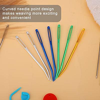 Bead Spinner Needle 9Pcs 7.5 Inches Big Eye Curved Needles Steel Needle For  St