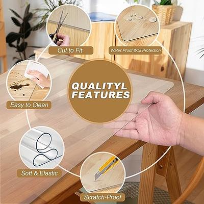 Vicwe 24 x 36 Inch Clear Table Cover Protector,1.5 mm Thick Single-Sided  Frosted Clear Desk Pad Mat, Rectangle Waterproof Table Top Protector,  Scratch Proof and Easy Cleaning for Dining Room Table 