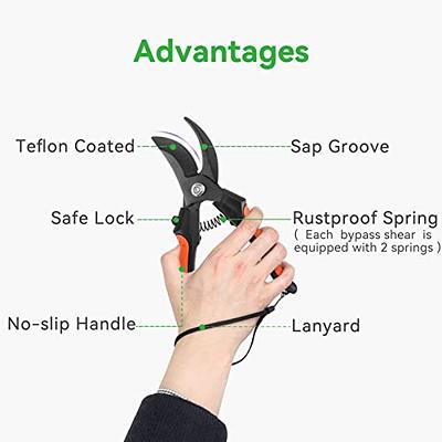 CyberGenZ Anvil Pruning Shears - 8 Garden Shears Pruning, Heavy Duty  Garden Clippers Handheld with Blue Adjustable Grip, Gardening Pruners Tool  for