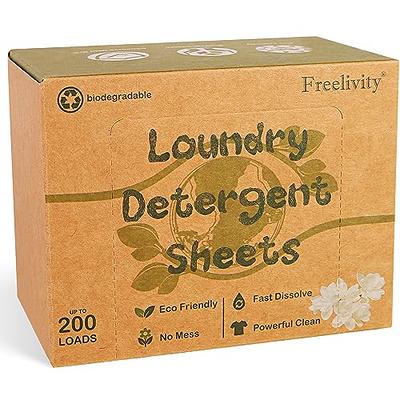 Flowcheer Laundry Detergent Sheets, 100 Sheets (200 Loads), Fresh  Vegetation Scent, Concentrated Power Cleaning Strips for Cleaner Clothes,  Eco-friendly,Space Saving, All Natural 