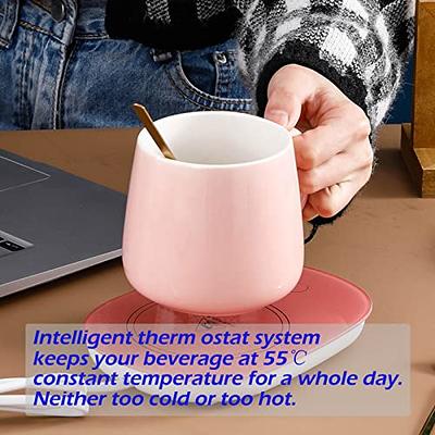 Misby Mug Warmer & Coffee Mug, Coffee Cup Warmer for Desk Auto On/Off  Gravity-Induction Mug Warmer for Office Desk Use, Coffee Warmer Plate Keeps