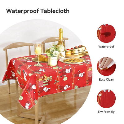 Prestee 4 White Plastic Tablecloth - 108 x 54 Plastic Table Cloth | Disposable Tablecloths | White Tablecloths | Plastic Table Cover | Tablecloths for