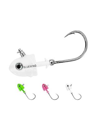  BLUEWING Big Game Swing Hook Jig Head with High Strength  Stainless Steel Ball Bearing Swivel and High Carbon Steel Hook 1pc  Saltwater Fishing Lures Lead Head Fishing Jig, Green 2oz 