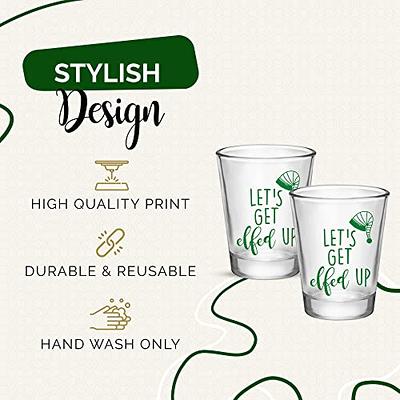 Let's Get Elfed Up - Green Christmas Shot Glasses - Set of 12