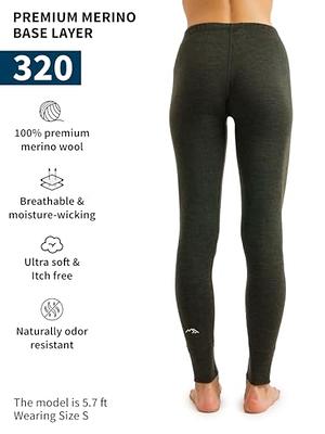 Black Merino Wool Pants - Heavyweight Base Layer, Bottom, Underwear