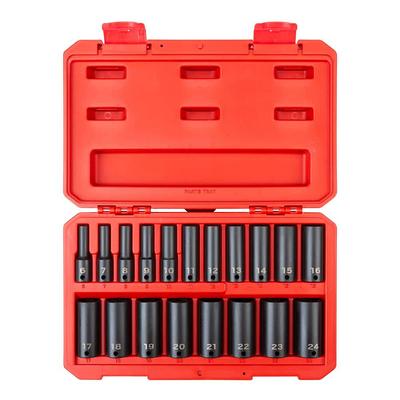 3/8 Inch Drive 6-Point Impact Socket Set (42-Piece), TEKTON