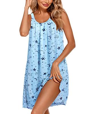 Ekouaer Women's Nightgown Sleeveless Sleepwear Wide Strap Sleep Shirt  Pleated Scoopneck Nightshirt S-XXL - Yahoo Shopping