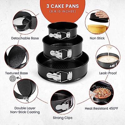 RFAQK 6,8,10 Inch Springform Cake Pan -Round Nonstick Baking Set with  Removable Bottom, Leakproof Cheesecake Pan with 90 Parchment Papers - Yahoo  Shopping