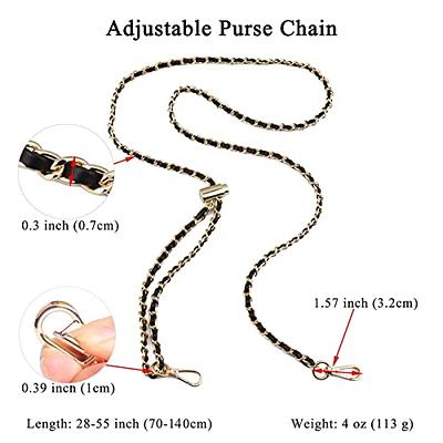 Beaulegan Thin Purse Chain Strap Adjustable - Replacement for Small Shoulder Crossbody Bag, 51 Inches Long Black