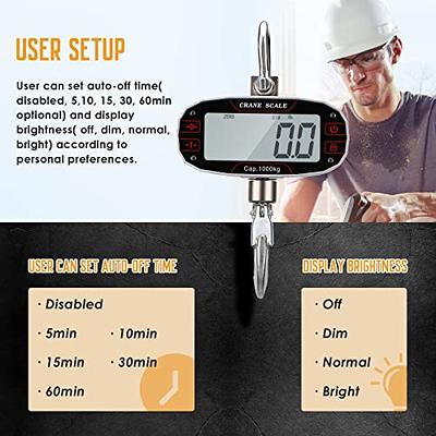 Bonvoisin Rechargeable Crane Scale 2000lb Hanging Scale Digital Weight with  Peak Hold and Remote Control LCD Display Industrial Heavy Duty Hang Scale  for Farms CE Certified (2200lb, Rechargeable) - Yahoo Shopping
