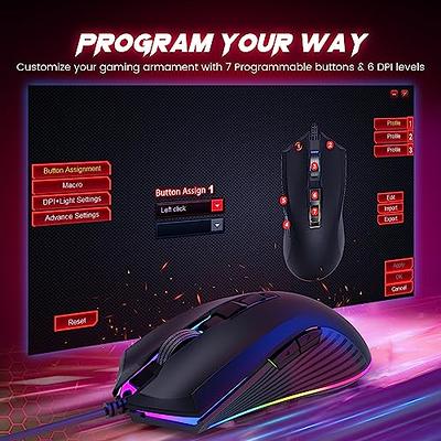 Gaming Mouse - Ergonomic, Customizable Gaming Software, Surface Calibration