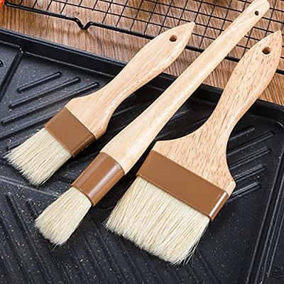 Pastry Brushes for Baking Basting Brush with Boar Bristles and Beech  Hardwood Handles Culinary Oil Brush for Barbecue Butter Grill BBQ Sauce  Baster