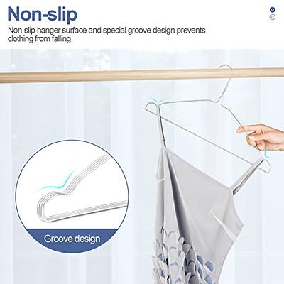 Clothes Hangers 50 Pack Coat Hangers 17.7 Inch Large Bulk Wire Hangers  Non-Slip