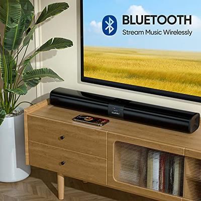 DR.J Professional Soundbar with Subwoofer, 2.1 CH Separable Sound Bars for  TV, Bluetooth/HDMI-ARC/AUX/Opt 3D Surround Sound