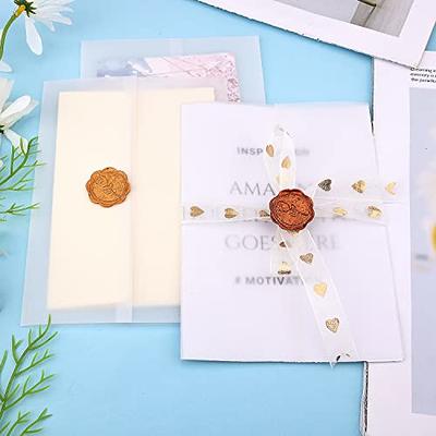 Good 50pcs Vellum Paper For Invitations 5x7inch Pre-folded Translucent Vellum  Jacket Vellum Wrap Jackets For Wedding Invitations Baby Shower Birthday