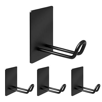 Southwit Matte Black Adhesive Wall Hooks Towel Hooks Heavy Duty No Drill  Stick on Wall Hangers Shower Hooks for Inside Shower Bathrooms Kitchen  Door-4 Packs 