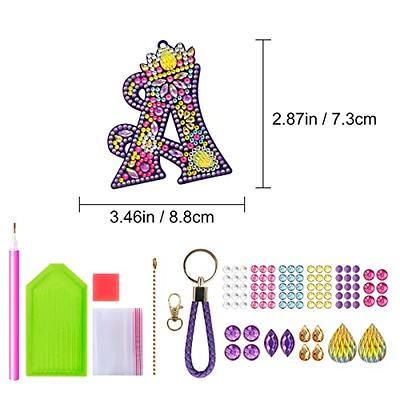 YOYA Butterfly Diamond Painting Keychain Initial Letter Keychain for Women  and Girls DIY Double Sided Full Drill Butterfly Diamond Art Keychain kit