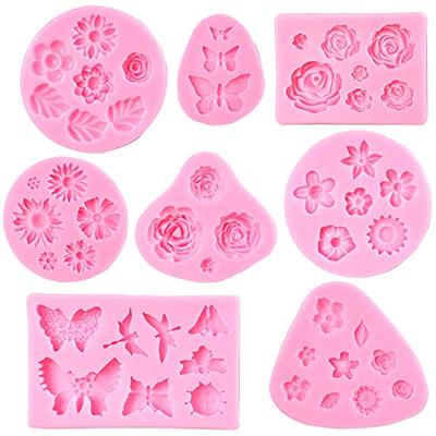 Roses Collection Silicone Fondant Mold for Sugarcraft Cake Decoration Butterfly  Mold Flower and Leaves Candy Mold for Cupcake Topper Polymer Clay Chocolate  Soap Wax Making Crafting Projects Pink