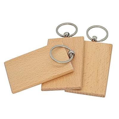 Havzoria Multi-Pack Wood Keychain Blanks Leather Wood Keychain