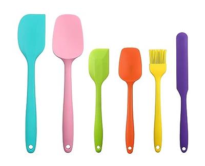 HOTEC Food Grade Silicone Rubber Spatula Set Kitchen Utensils for Baking Cooking and Mixing High Heat Resistant Non Stick Dishwasher Safe BPA-Free