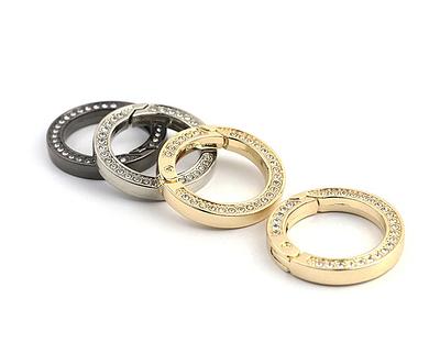 SUNNYCLUE 1 Box 6Pcs 3 Sizes Brass Oval Key Rings Spring Gate Ring