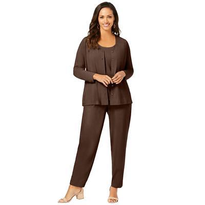 Plus Size Women's 4-Piece Knit Wardrober by The London Collection in  Chocolate (Size 30/32) - Yahoo Shopping