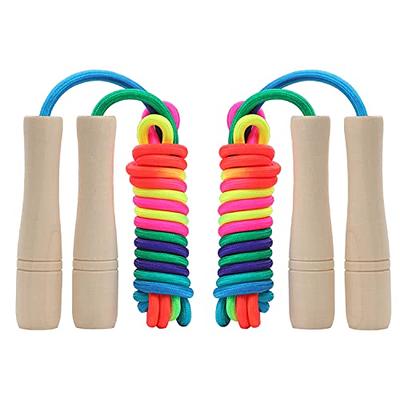  12 Pcs Jump Rope for Kids Adjustable Cotton Skipping Rope 7ft Jumping  Rope with Wooden Handle for Children Students Boys Girls Toddler Fitness  Outdoor Exercise Workout Fun Activity, Random Color 