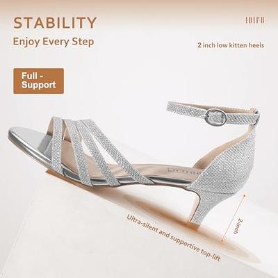 Amazon.com | 2 Pairs Women's Open Toe Rhinestone Sandals Silver Heels for  Women Wedding Shoes for Bride US 6 Bundle | Shoes