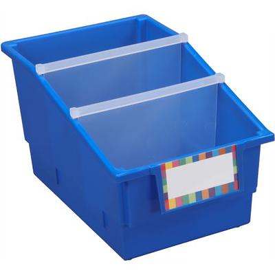 4-Pack Single-Color Chapter Book Library Bins with Dividers by Really Good Stuff