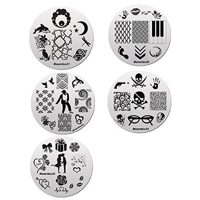 EBANKU Halloween Nail Stamper Kit 6 Pieces Nail Art Stamping Plates 6  Colors Stamp Nail Polish