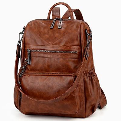 Cheruty Backpack Purse for Women Fashion Leather Backpack Designer Travel  Large Ladies Shoulder Bags Brown 