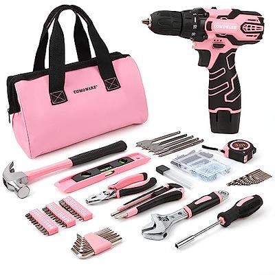 REXBETI 25-Piece Kids Tool Set with Real Hand Tools, Pink Durable Storage  Bag, Children Learning Tool Kit for Home DIY and Woodworking