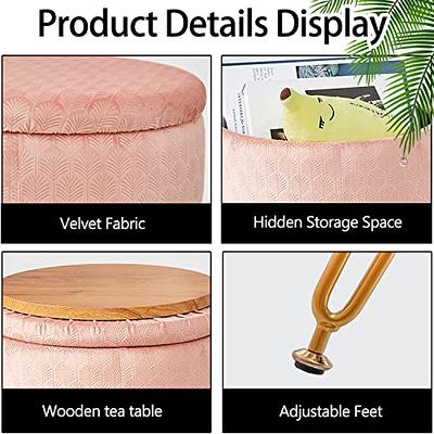 Velvet Soft Modern Vanity Stools -Pleated Round Footrest Stool Ottoman Side  Table Seat Dressing With Golden Metal Leg ,Upholstered Foot Rest, For Livi  - Yahoo Shopping