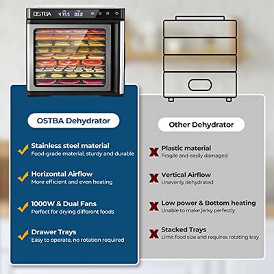 Ostba Food Dehydrator, Dehydrator for Food and Jerky, Fruits, Herbs, Veggies, Temperature Control Electric Food Dryer Machine, 5 BPA-Free Trays
