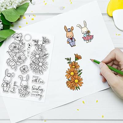 INFUNLY Flowers Easter Rabbit Clear Stamps Christmas Silicone Words Clear  Stamps Transparent Rubber Stamp and Die Sets for DIY Xmas Scrapbooking  Photo Album Crafts Decorations - Yahoo Shopping